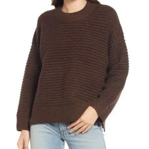 Madewell Elsmere Chunky Knit Brown Pullover Sweater